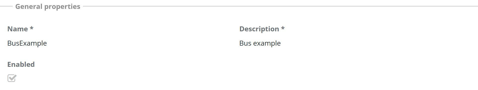 Bus Descriptor General Properties