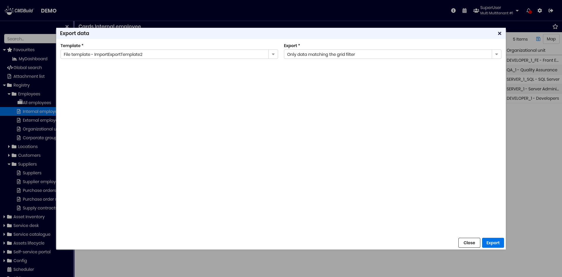 Export file