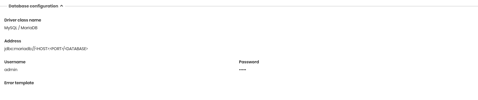 Database Configuration