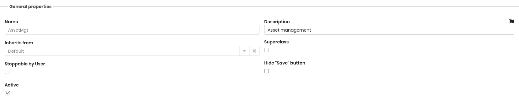 General Properties fieldset