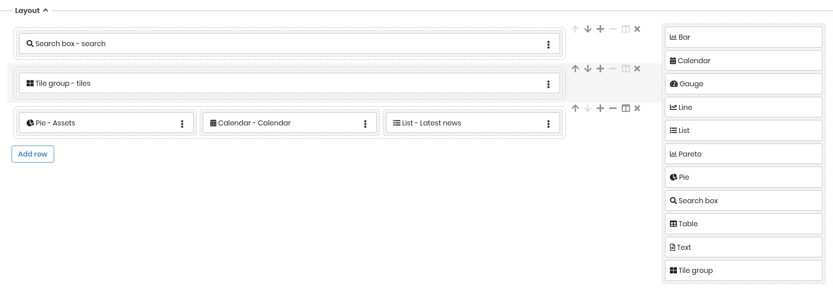 Homepage layout
