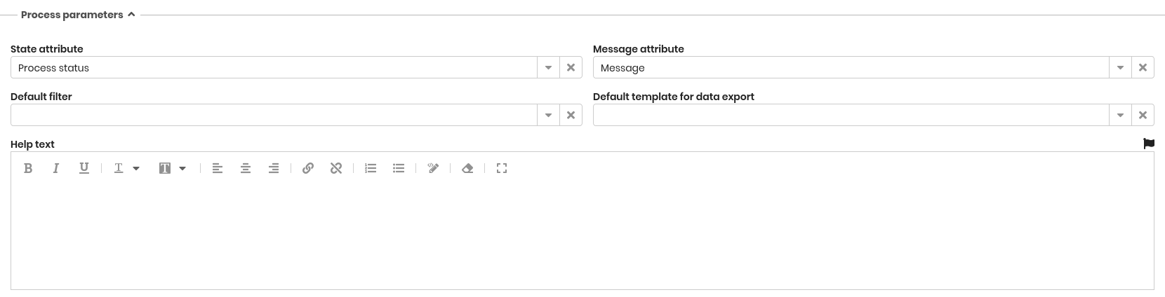 Other Process Parameters fieldset