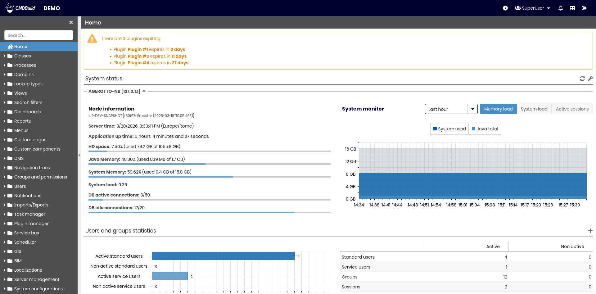 Administration module home