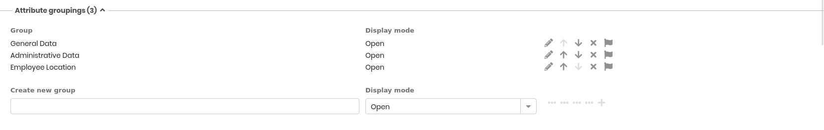 Attribute Grouping fieldet