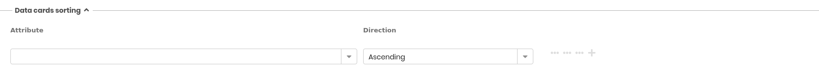 Data Cards Sorting fieldet