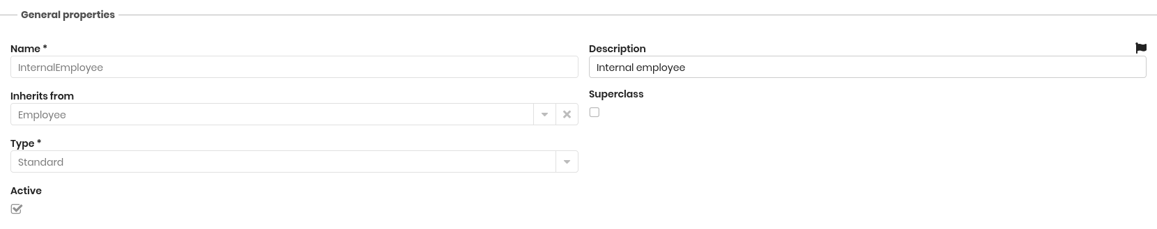 General Properies fieldet