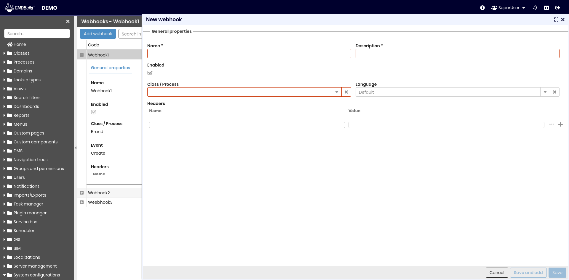Webhook creation